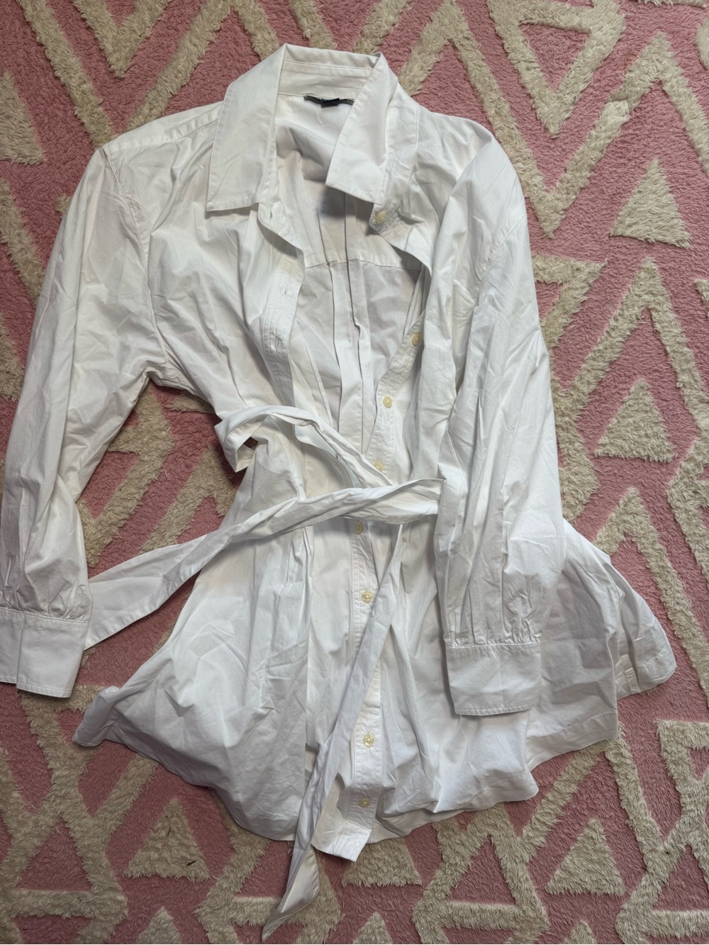 American Eagle Outfitters White Button-Up Shirt Dress